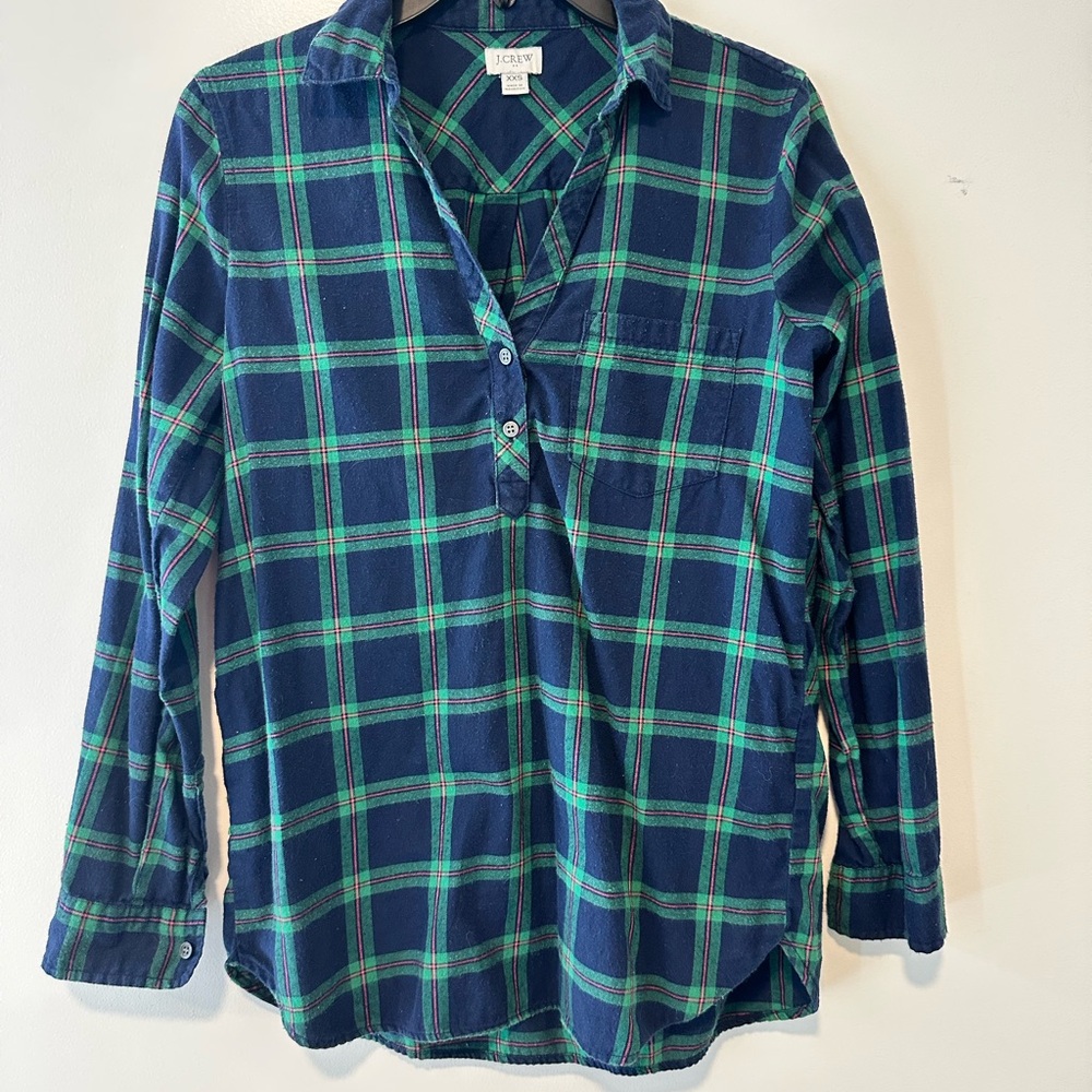J.Crew Blue and Green Checkered Shirt